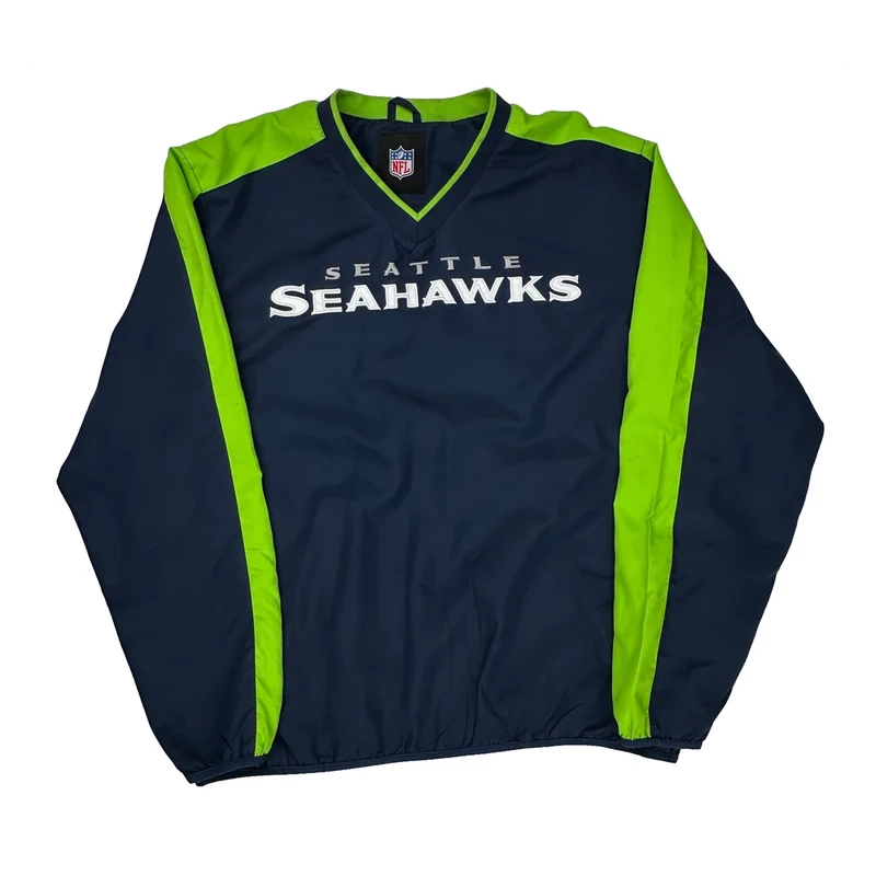 Seattle Seahawks Nfl Football Sweatshirt - XL Navy Polyester