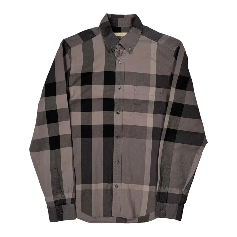 Burberry Brit Checked Shirt - Medium Gray Cotton
