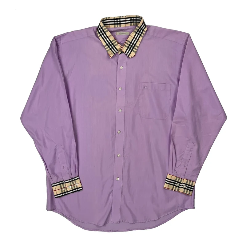 Burberry London Checked Shirt - No Size Purple Cotton
