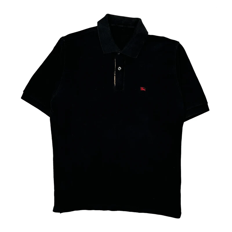 Burberry Polo Shirt - Small Black Cotton