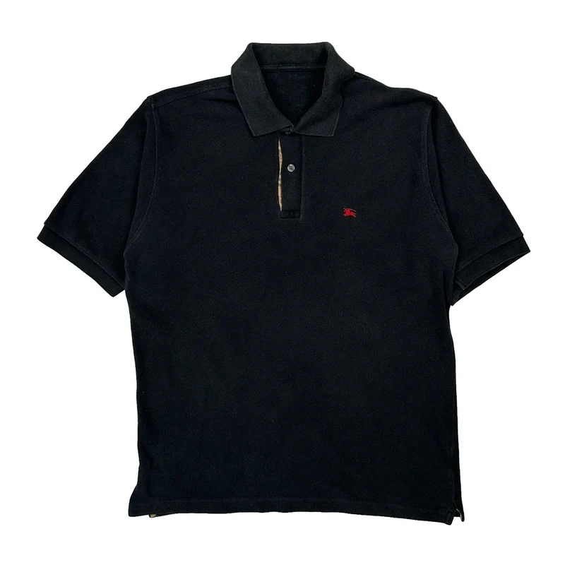 Burberry Polo Shirt - Medium Black Cotton