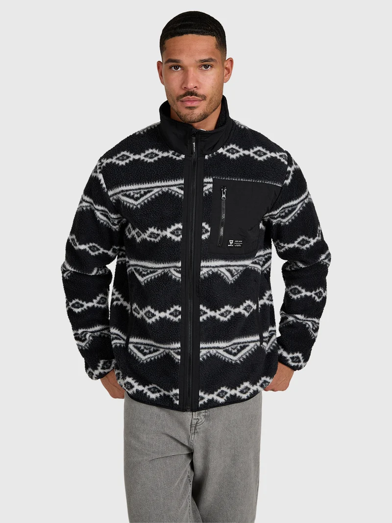 Kevio-Zip Men Urban Fleece | Black