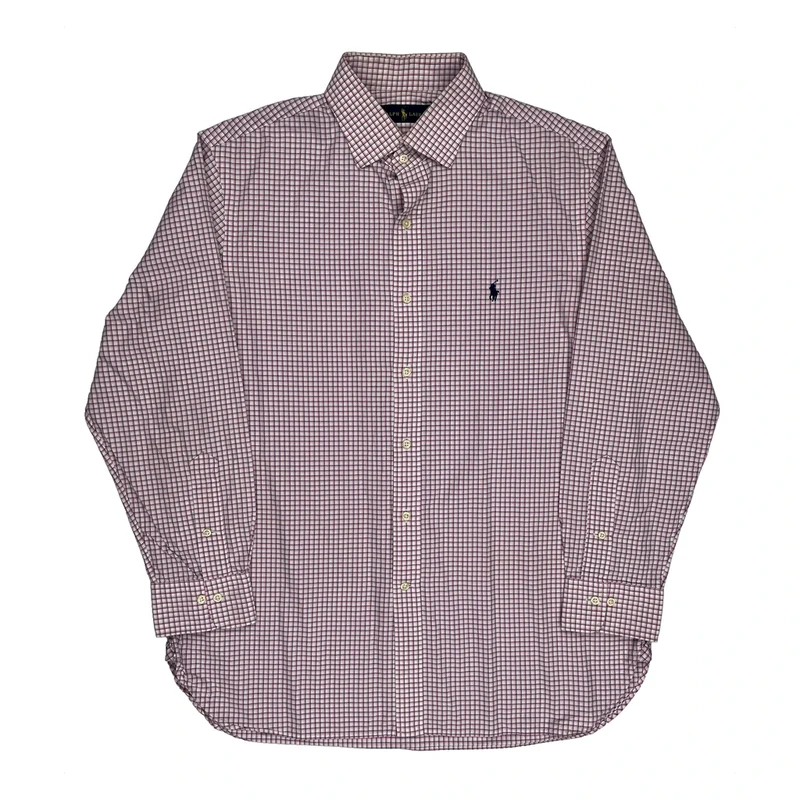 Ralph Lauren Checked Shirt - Large Pink Cotton