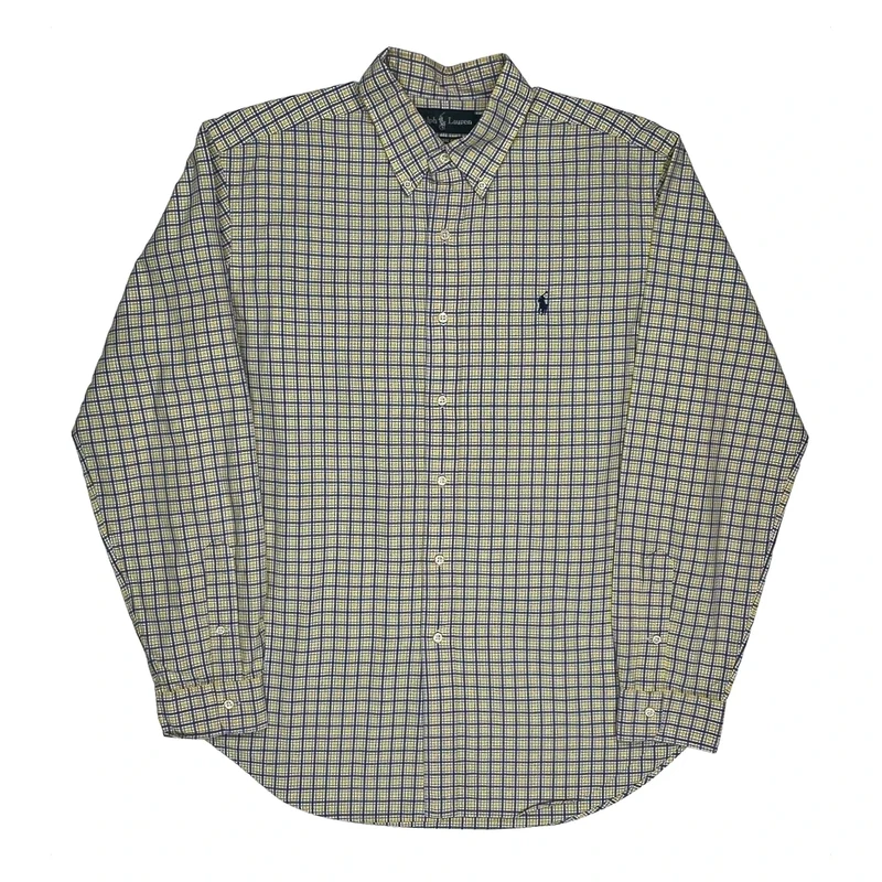 Ralph Lauren Checked Shirt - Large Yellow Cotton