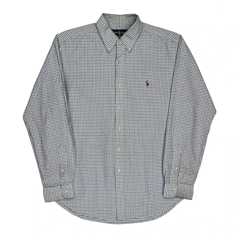 Ralph Lauren Checked Shirt - Large Blue Cotton