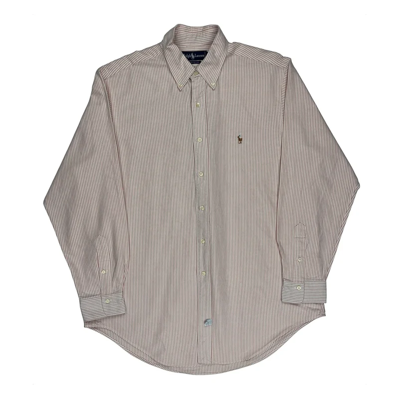 Ralph Lauren Striped Shirt - Large Red Cotton