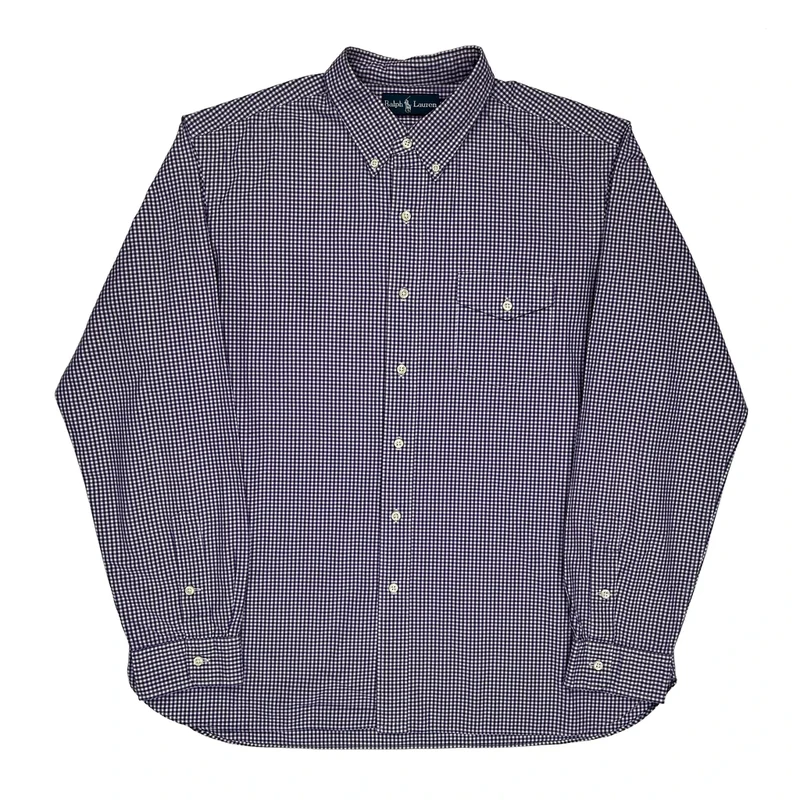 Ralph Lauren Checked Shirt - XL Purple Cotton