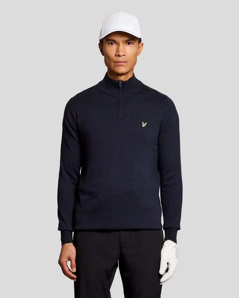 Green Eagle Cotton Blend 1/4 Zip Jumper