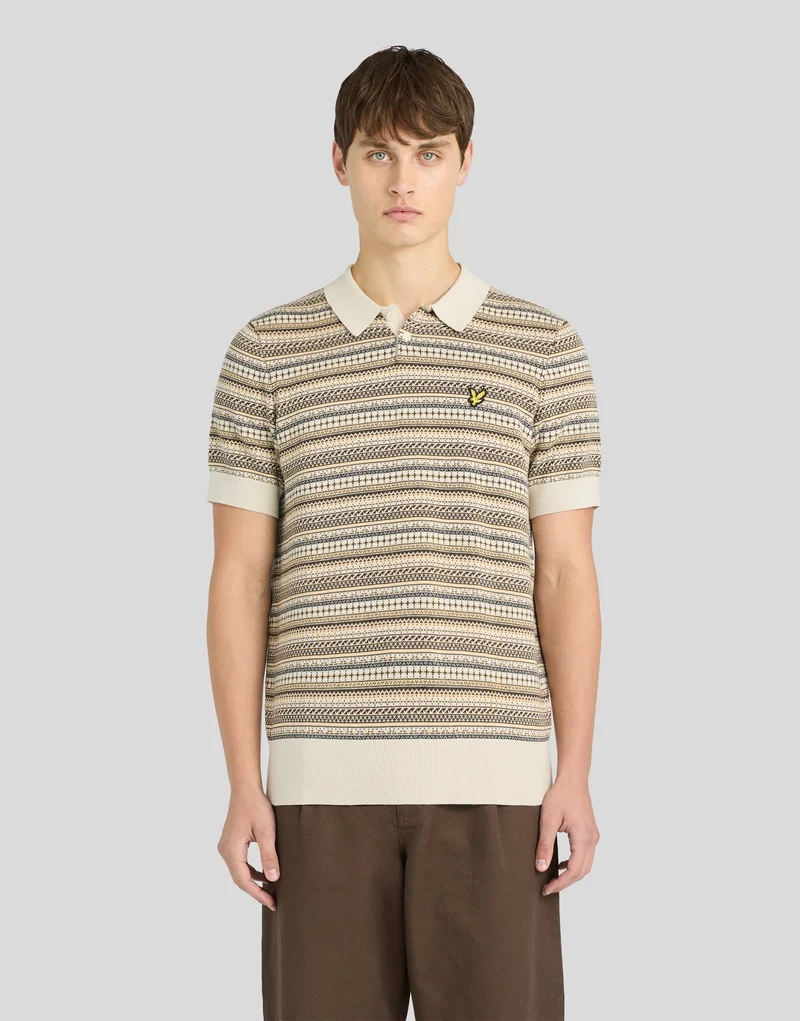 Fair Isle Knitted Polo Shirt