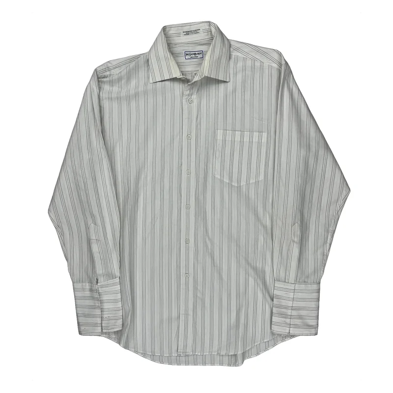 Yves Saint Laurent Striped Shirt - Medium White Cotton