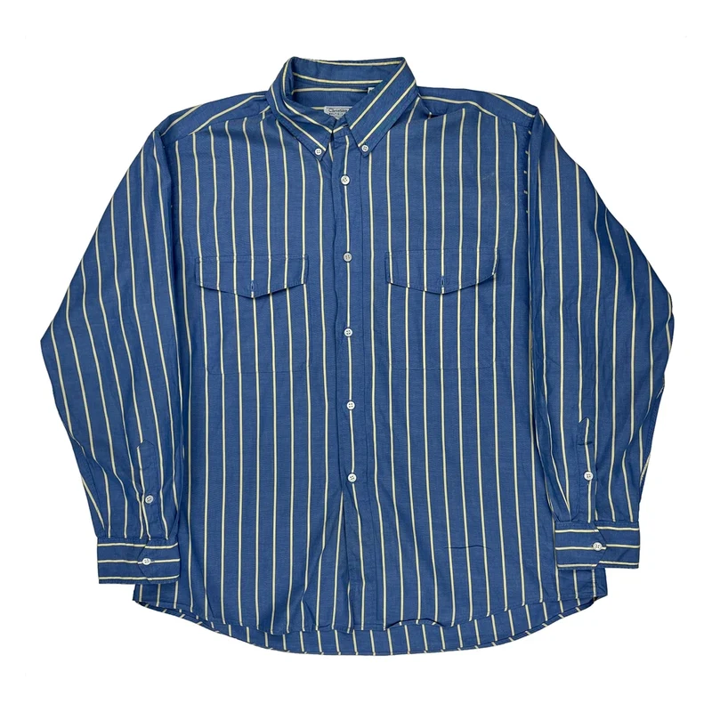 Christian Dior Striped Shirt - Medium Blue Cotton