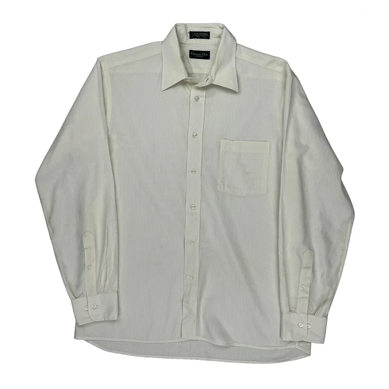 Christian Dior Shirt - Large White Cotton Blend