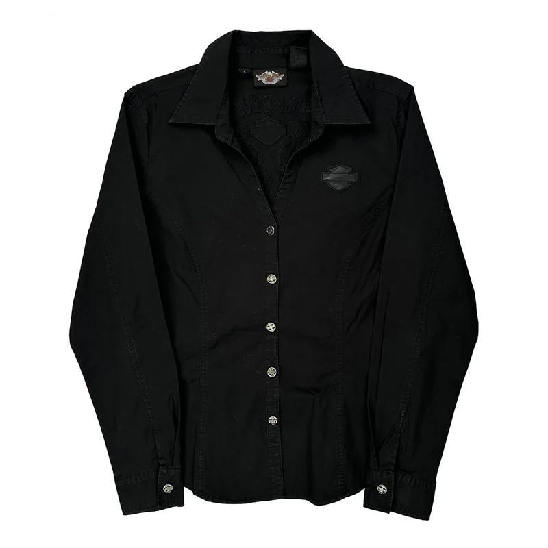 Harley Davidson Graphic Shirt - Large Black Cotton