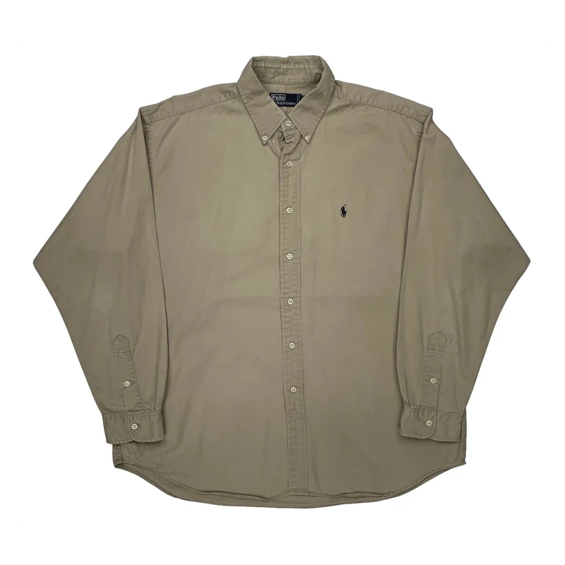 Polo By Ralph Lauren Shirt - XL Beige Cotton