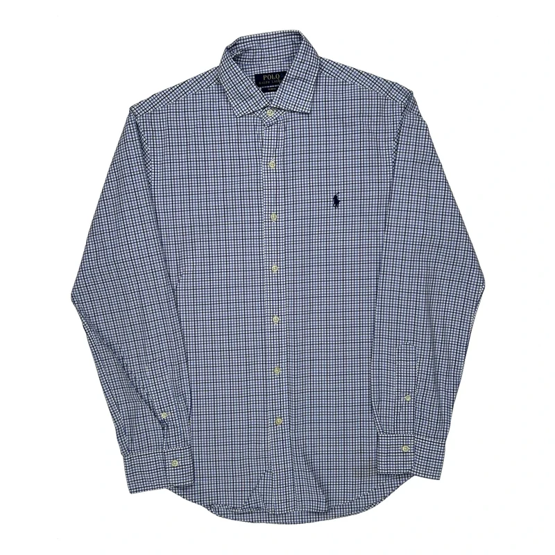 Polo By Ralph Lauren Slim Fit Shirt - Medium Blue Cotton