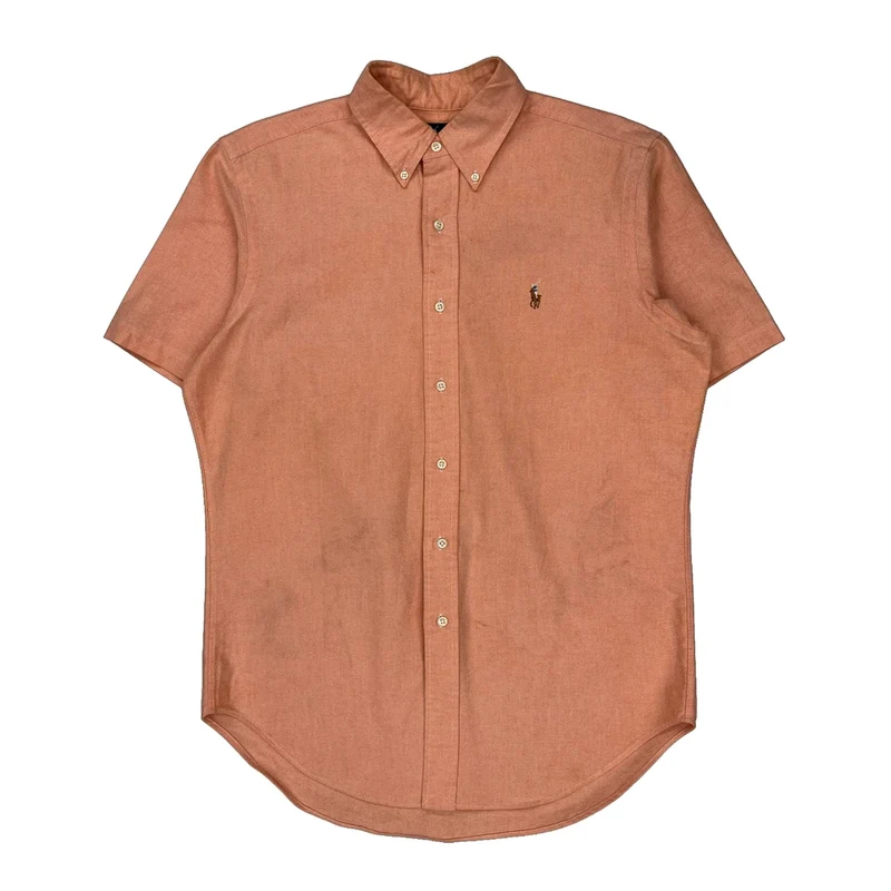 Ralph Lauren Shirt - Medium Orange Cotton Blend