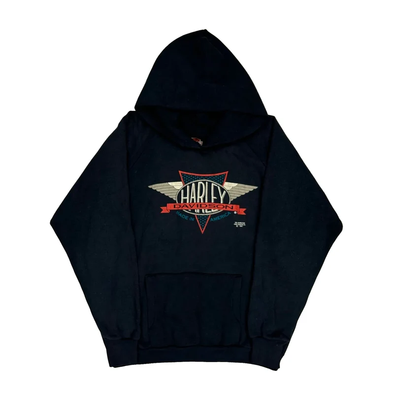 The Barn Lynchburg, Ohio Harley Davidson Graphic Hoodie - XL Black Cotton