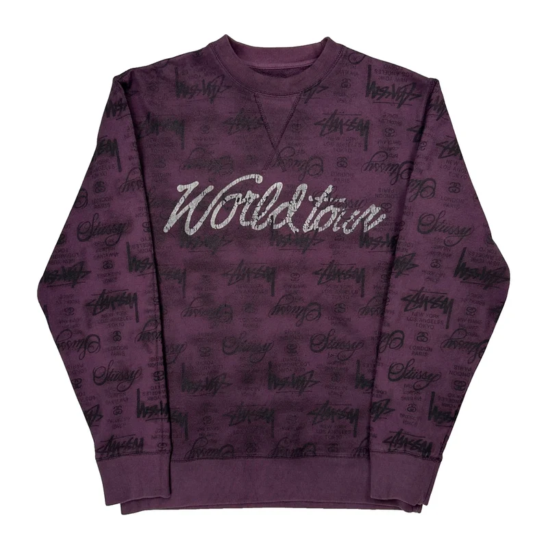 Stussy Sweatshirt - Large Purple Cotton