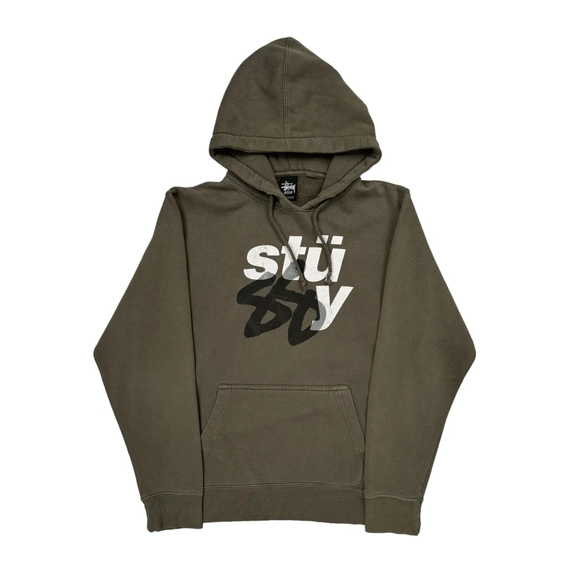 Stussy Hoodie - Medium Green Cotton