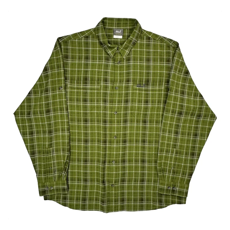 Jack Wolfskin Checked Shirt - No Size Green Cotton