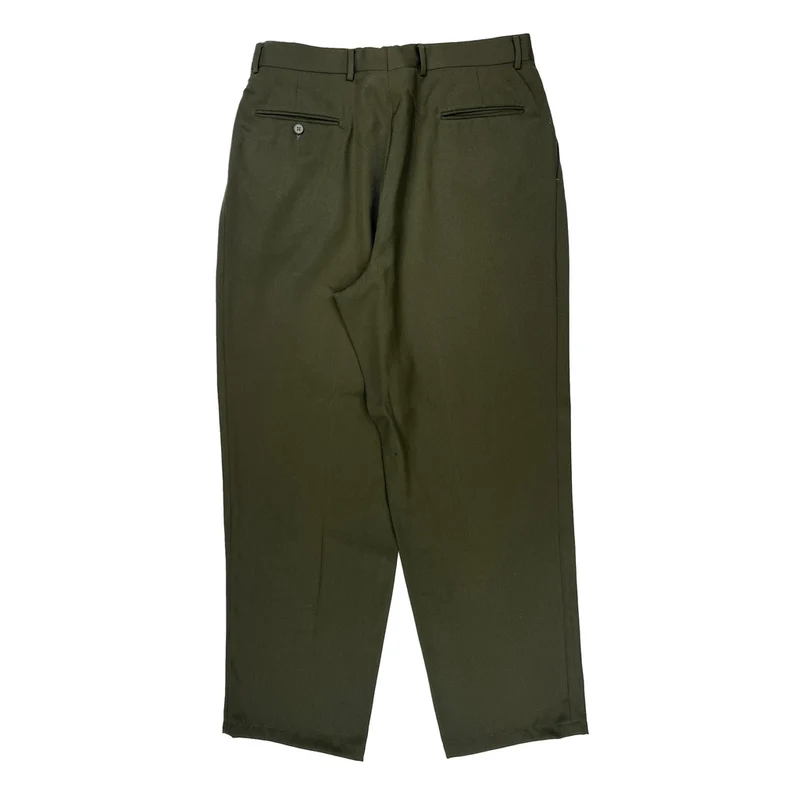 Givenchy Loose Pleated Pants - 33W 31L Green Polyester