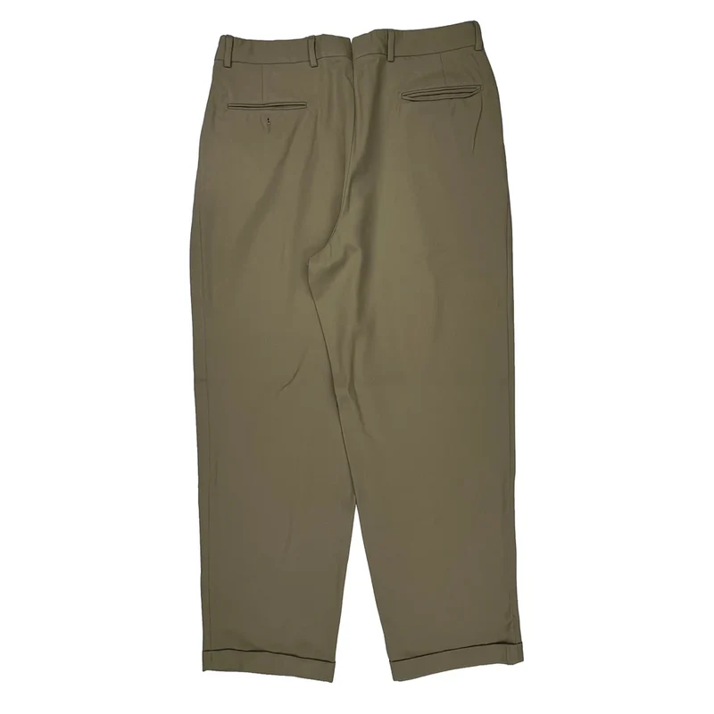Givenchy Loose Pleated Pants - 35W 30L Khaki Polyester
