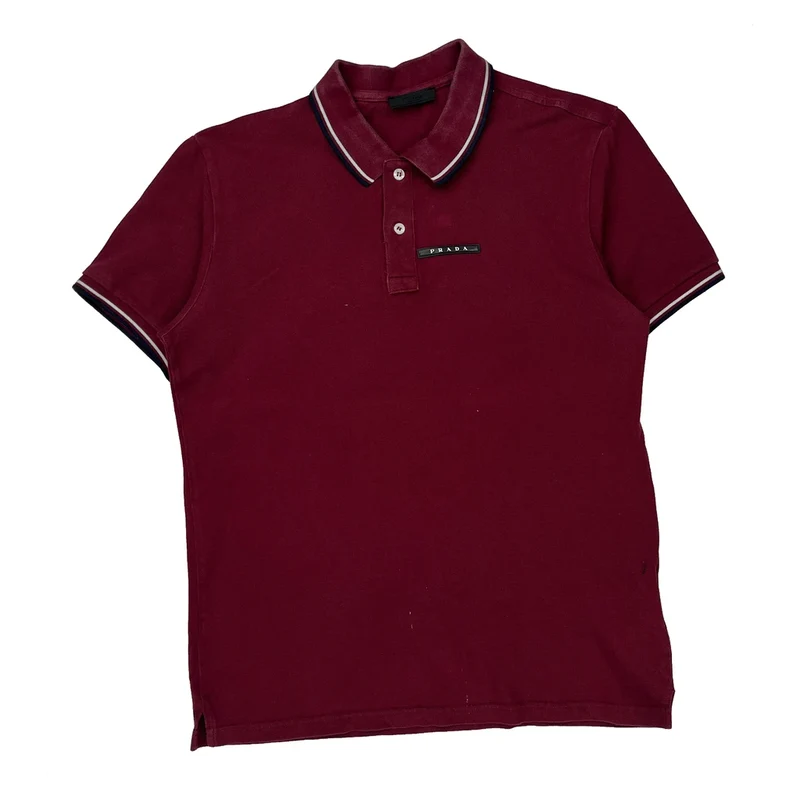Prada Polo Shirt - Medium Red Cotton