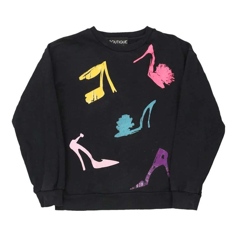 Moschino Graphic Sweatshirt - XS Black Cotton Blend