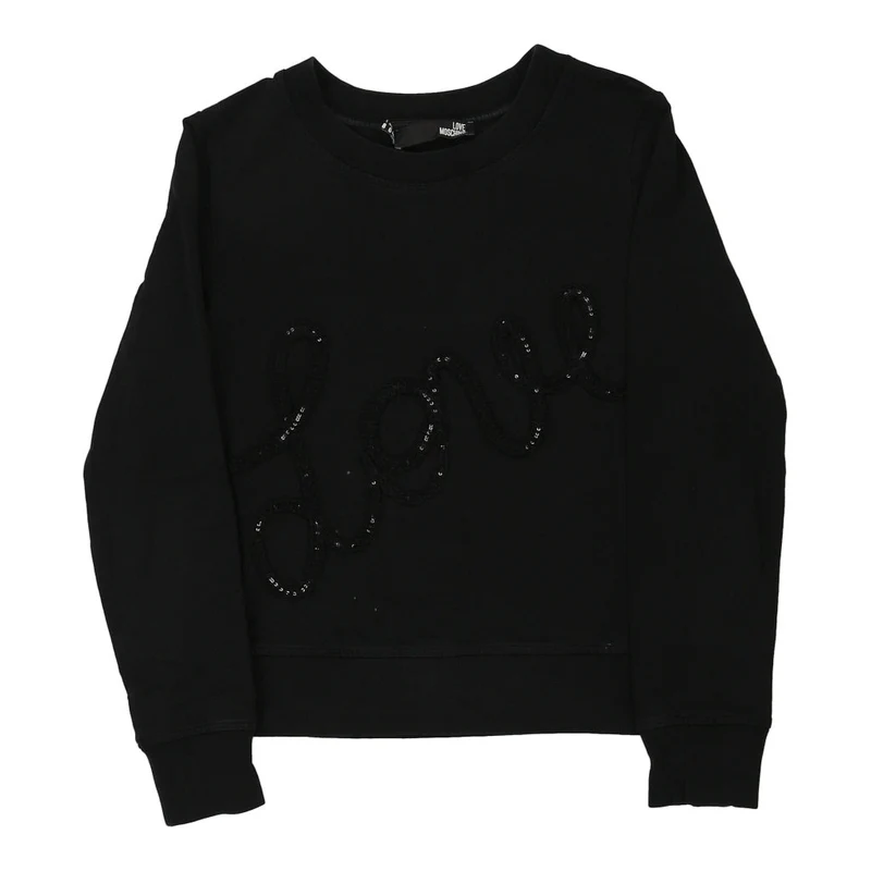 Love Moschino Graphic Sweatshirt - XS Black Cotton Blend