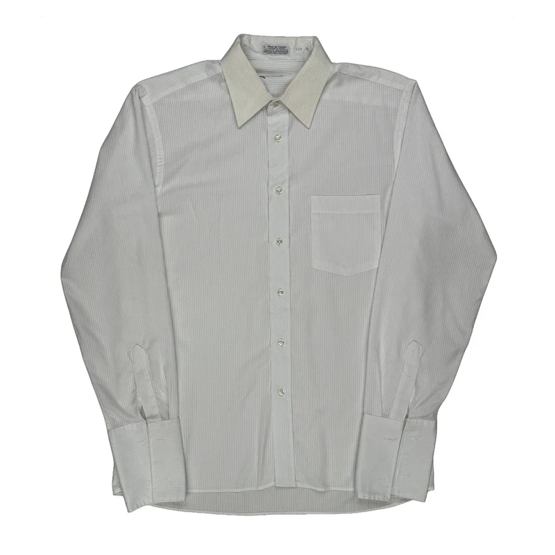 Christian Dior Pinstripe Shirt - Medium White Cotton Blend