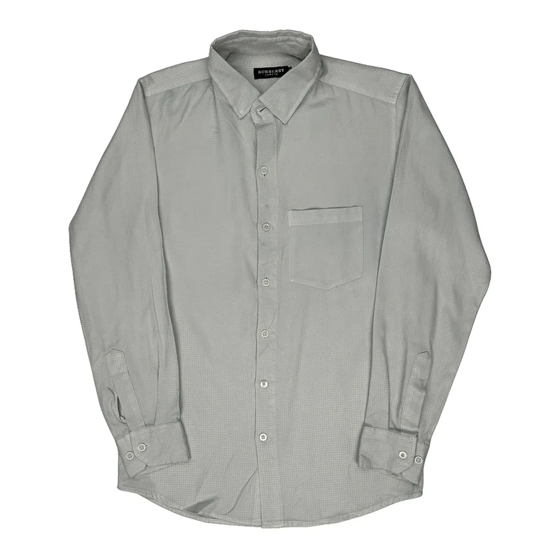 Burberry London Shirt - Small Grey Cotton