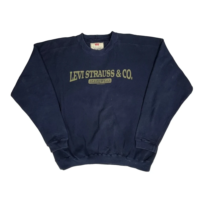 Levis Spellout Sweatshirt - XL Navy Cotton