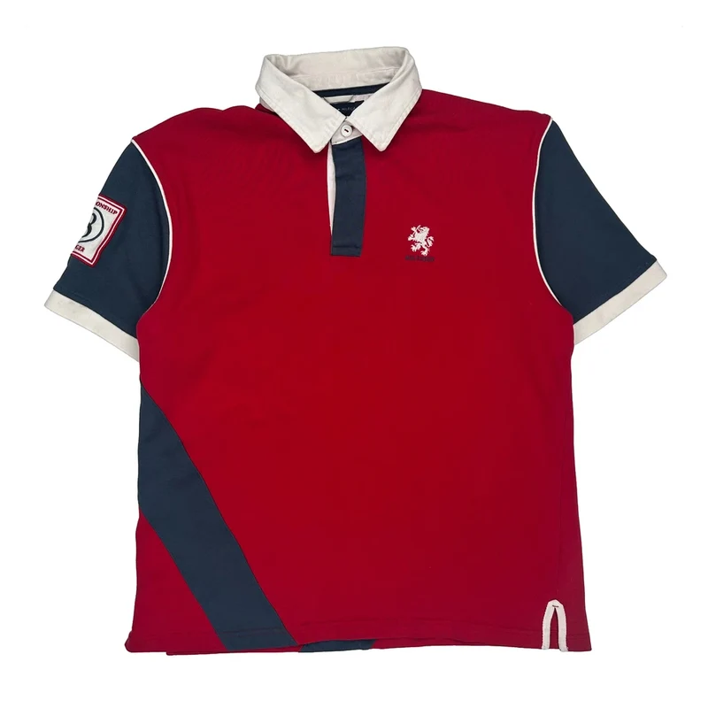 Number 8 Tommy Hilfiger Graphic Polo Shirt - Large Red Cotton