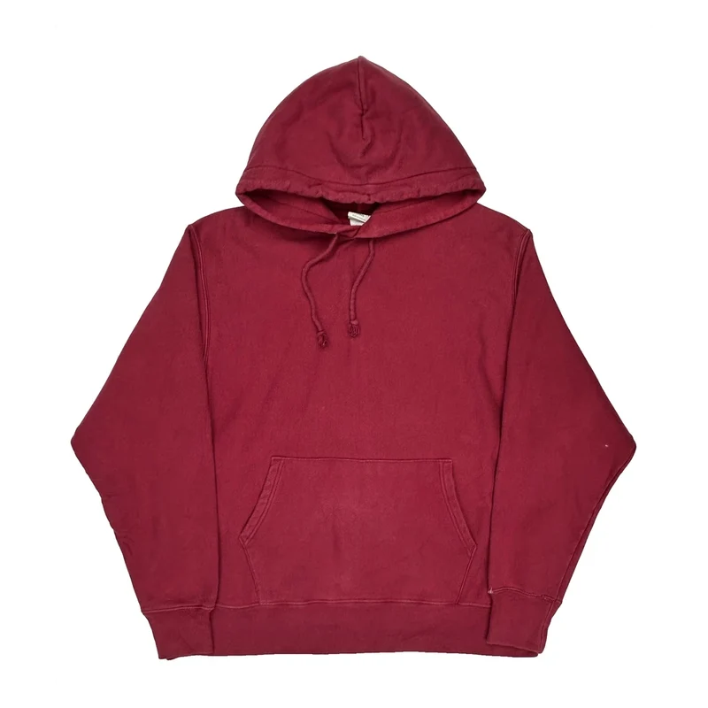 Reverse Weave Champion Hoodie - Large Burgundy Cotton Blend