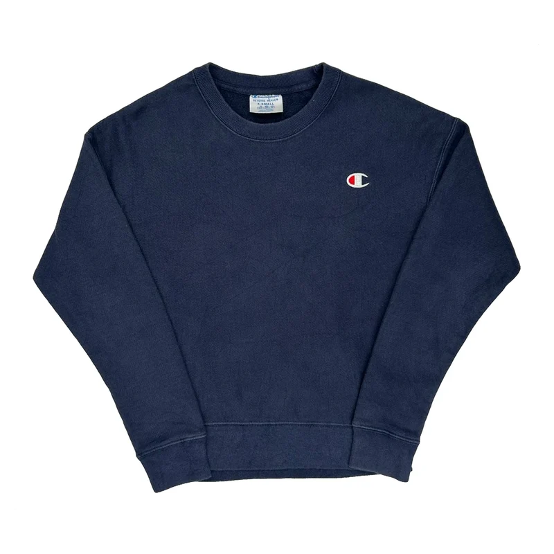 Reverse Weave Champion Sweatshirt - XS Navy Cotton