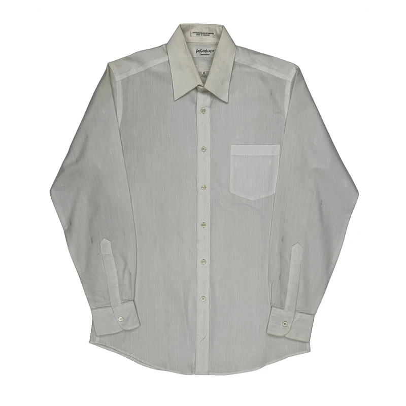 Yves Saint Laurent Shirt - Medium White Polyester Blend