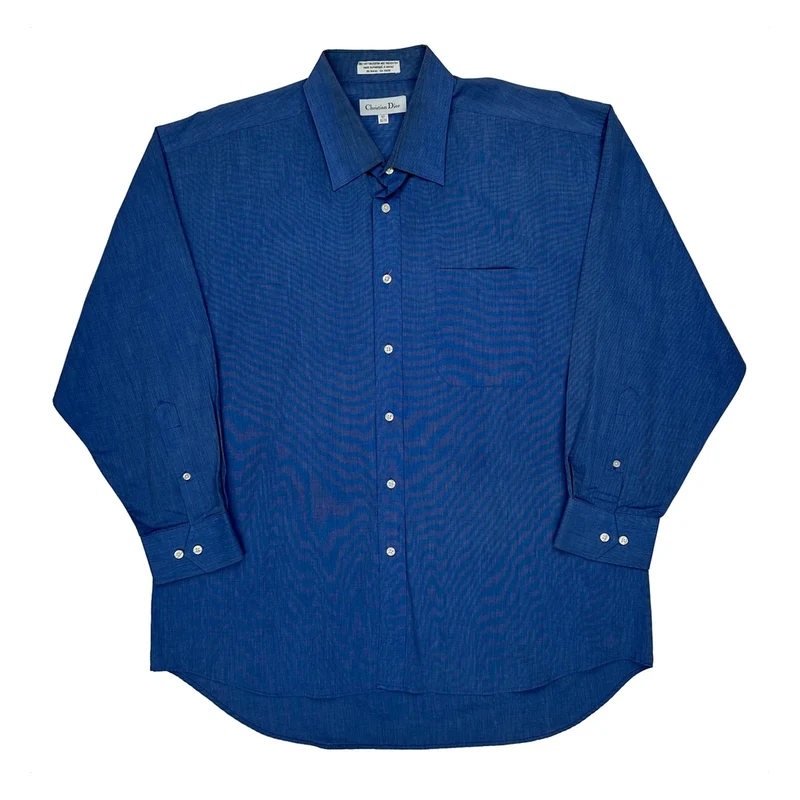 Christian Dior Shirt - XL Blue Cotton Blend