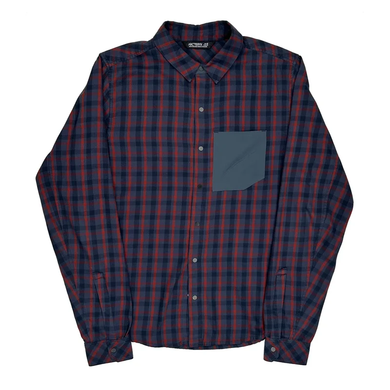 Arc''Teryx Checked Shirt - Medium Blue Cotton