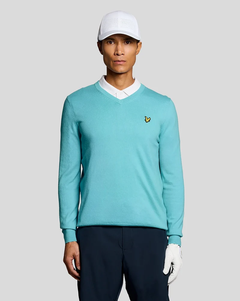 Cotton Blend V-Neck Jumper