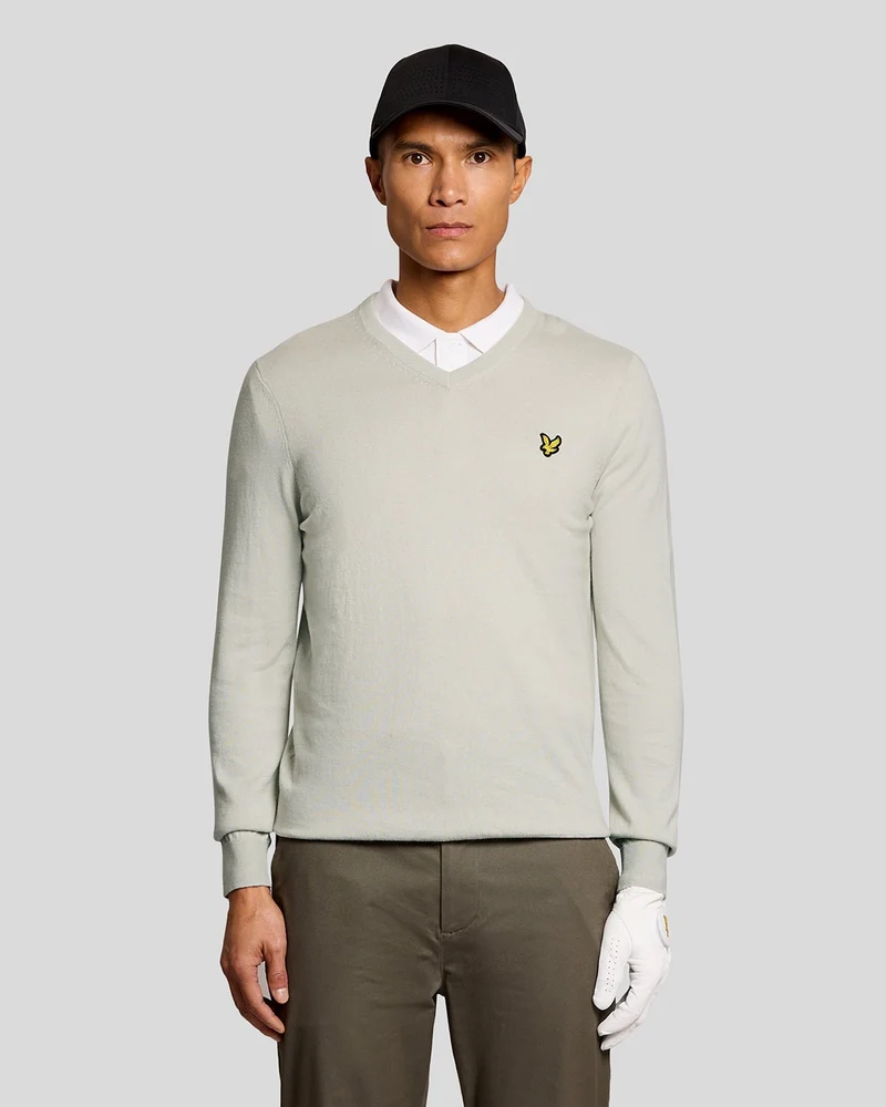 Cotton Blend V-Neck Jumper