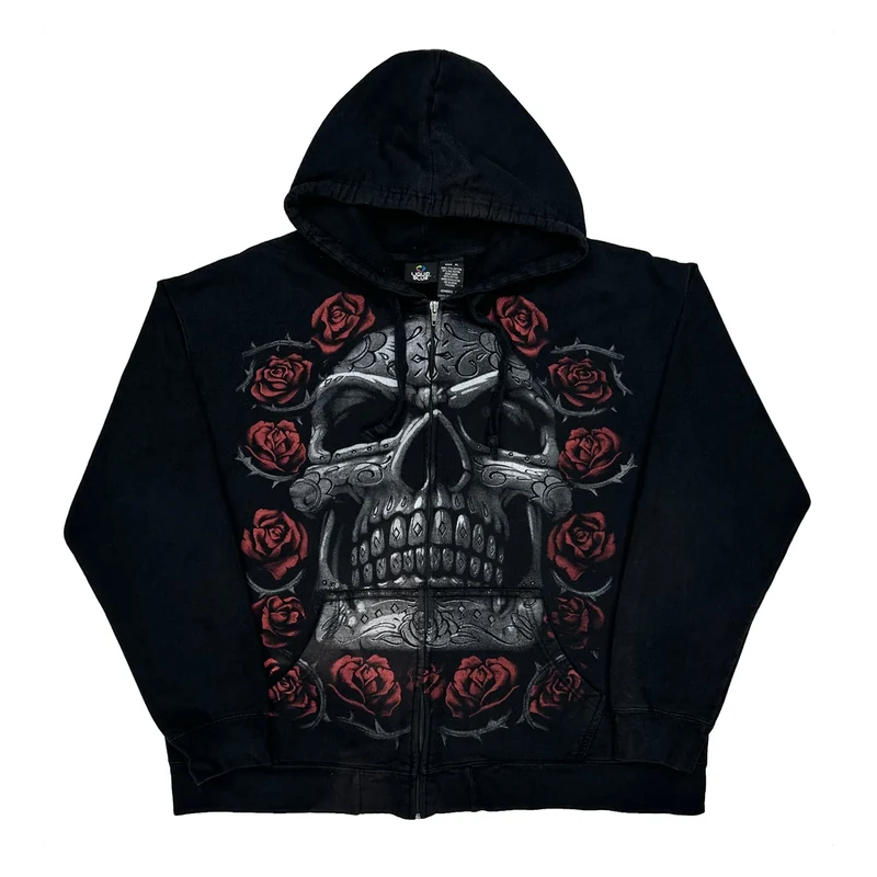Liquid Blue Graphic Hoodie - XL Black Cotton Blend