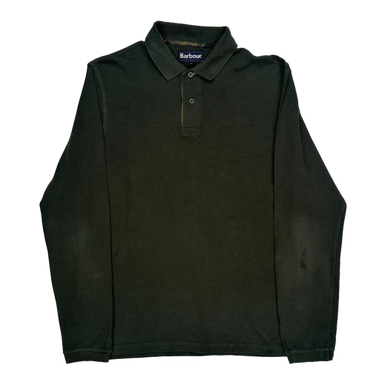 Barbour Polo Shirt - Large Green Cotton