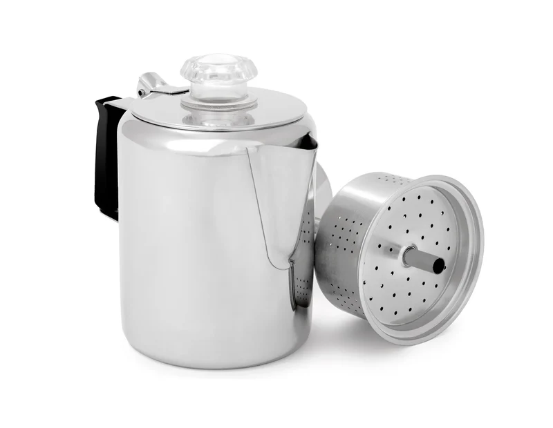 GSI Glacier Stainless Coffee Percolator With Silicone Handle