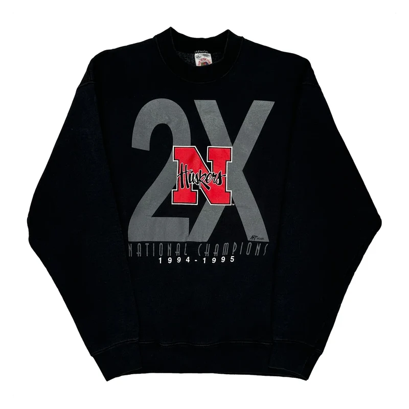 Nebraska Cornhuskers Fruit Of The Loom Graphic Sweatshirt - Large Black Cotton