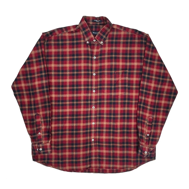 Gant Checked Shirt - 2XL Red Cotton