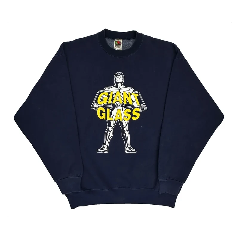 Giant Glass Fruit Of The Loom Graphic Sweatshirt - XL Navy Cotton Blend