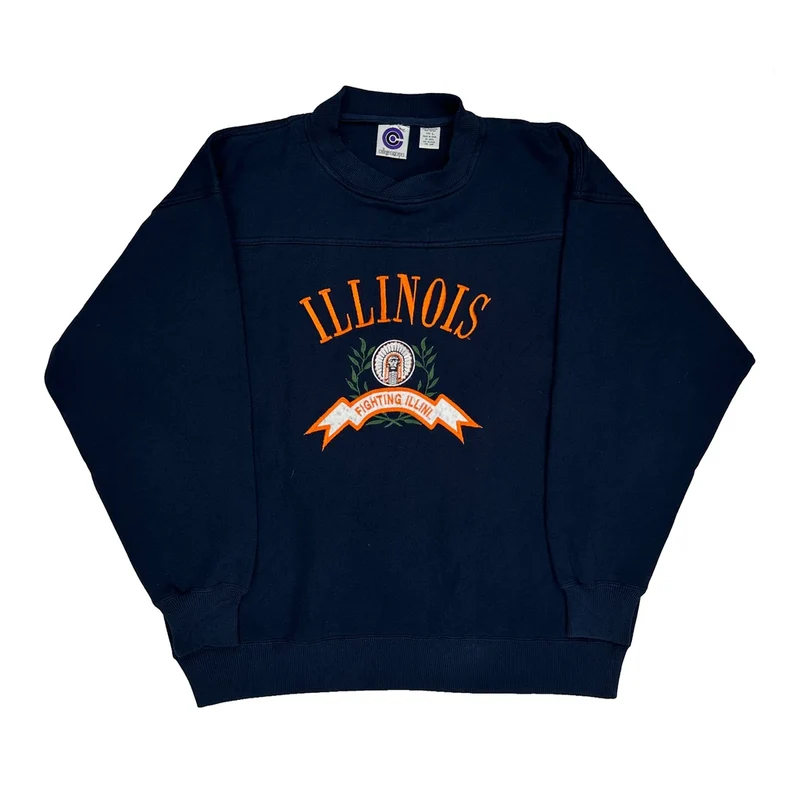 Illinois Fighting Illini College Conceps College Sweatshirt - Large Navy Polyester Blend