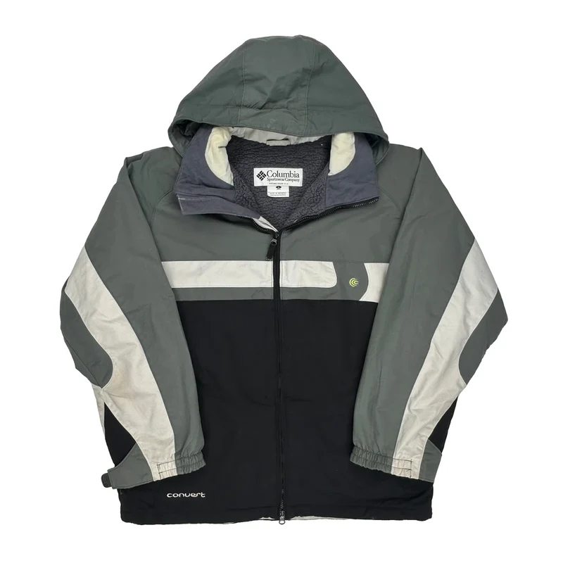 Columbia Contrast Stitch Ski Jacket - Large Grey Polyester