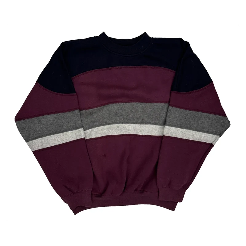 Az Spors Striped Sweatshirt - XL Burgundy Polyester Blend