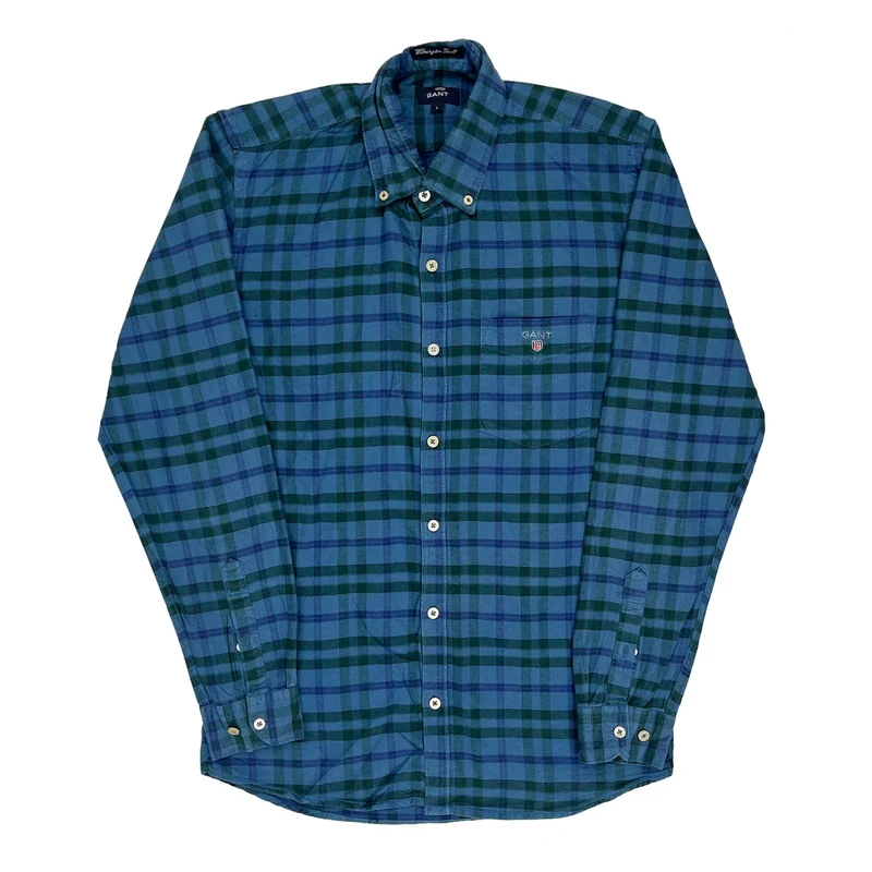 Gant Checked Shirt - Large Blue Cotton